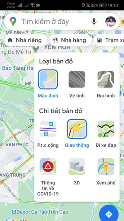Xem dự đoán đường có kẹt xe bằng Google Maps (1)