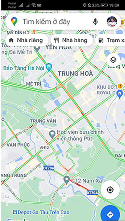 Xem dự đoán đường có kẹt xe bằng Google Maps (2)
