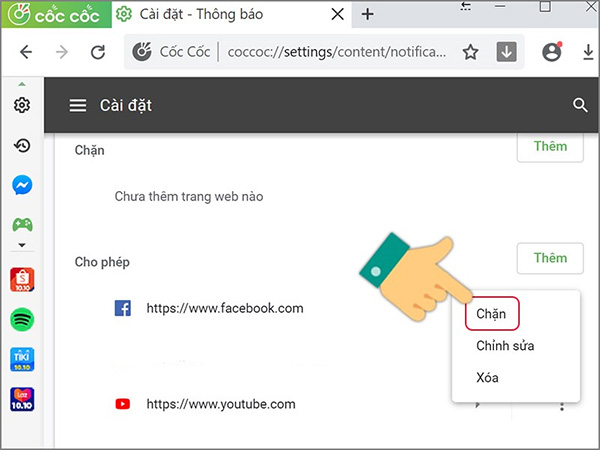 Cách tắt thông báo trên Cốc Cốc trong Cài đặt (6)