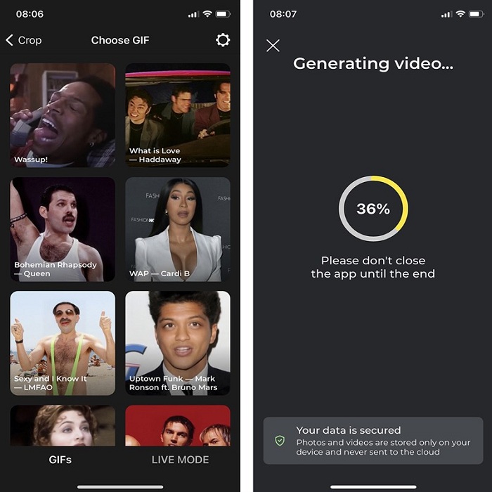 Quá trình ghép ảnh đang diễn ra