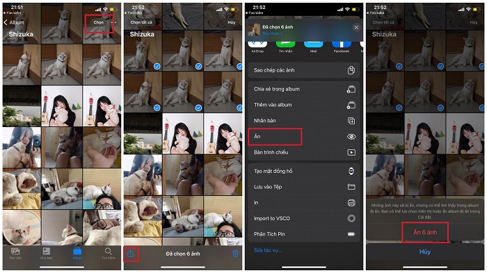 Cách ẩn hình ảnh trên iPhone trong ứng dụng ảnh