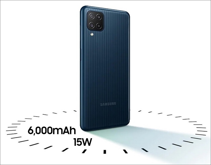 Galaxy M12 được hỗ trợ sạc nhanh 15W