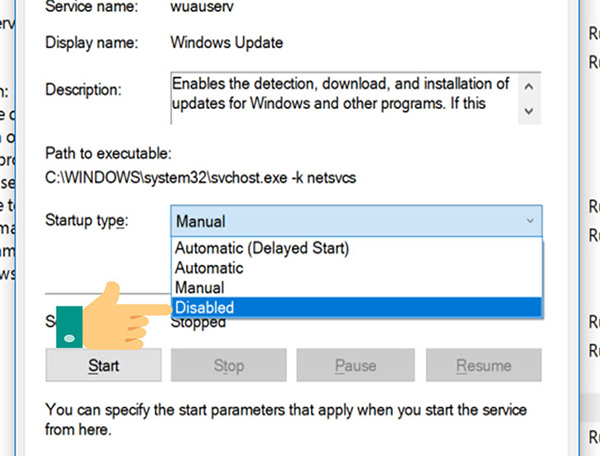 Tắt tính năng Window Update