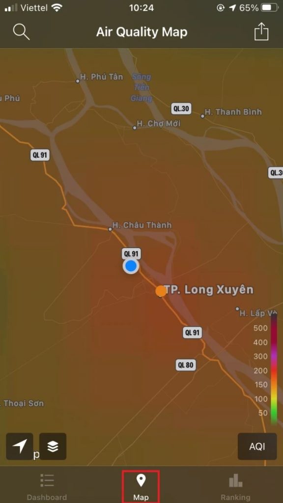 Xem vị trí ô nhiễm ở những nơi khác