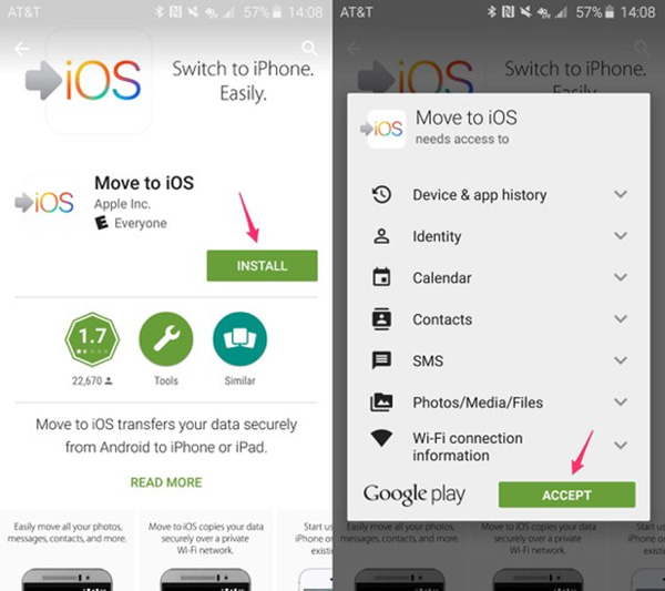Cách chuyển tin nhắn SMS từ Android sang iPhone