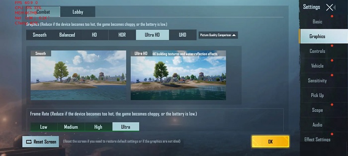 Mức đồ họa cao nhất có thể thiết lập trên Xiaomi Mi 11