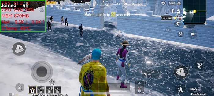 Sau khi tải xong bản đồ, thiết bị đã bắt đầu với 60 khung hình mỗi giây