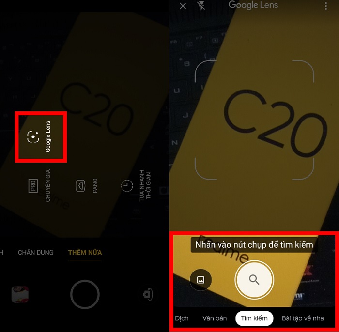 Google Lens trên Readme C20