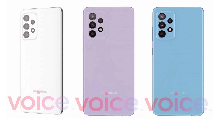 Ảnh render Galaxy A52 5G do @evleaks tiết lộ