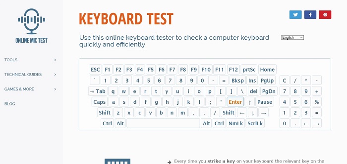 Bàn phím ảo được thiết kế dựa trên bố cục bàn phím tiếng Anh và bàn phím Mỹ