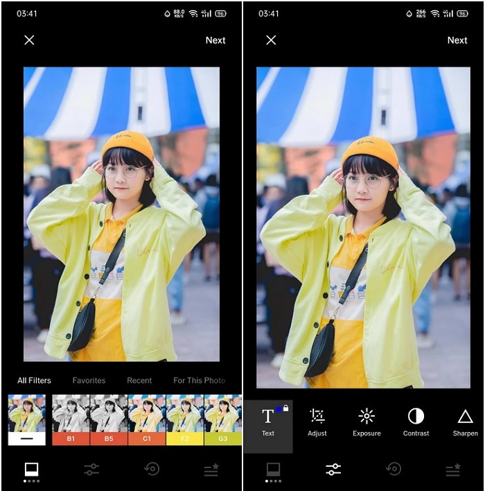 Giao diện VSCO Photo & Video Editor