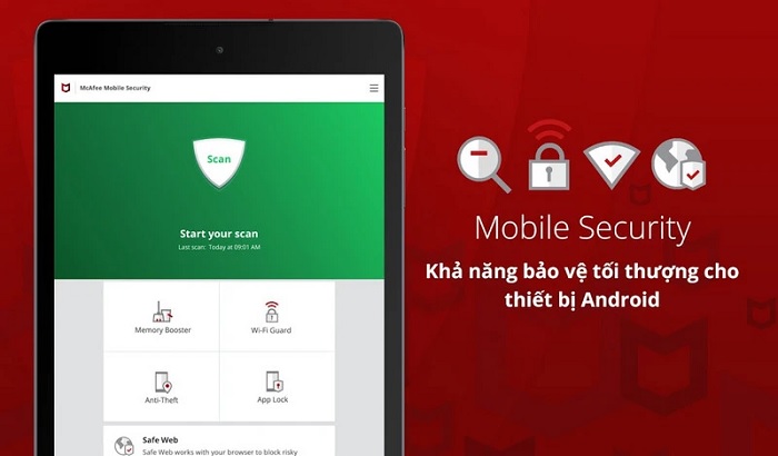 Ứng dụng diệt virus cho điện thoại Android này có cả hai phiên bản trá phí và miễn phí