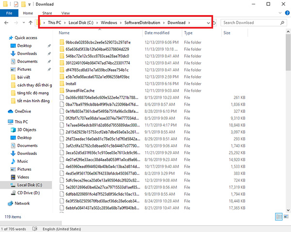 Xóa file Update trên Win 10