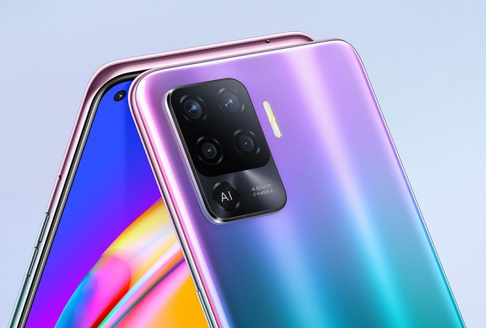 Mặt sau OPPO A94 đi kèm cụm camera hình chữ nhật với 4 cảm biến