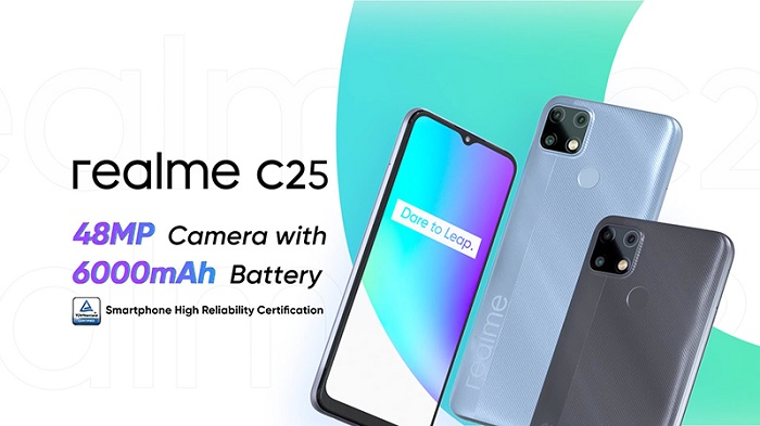 Realme C25 nổi bật với camera 48MP, pin 6.000 mAh