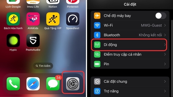 bật 5g trên iphone