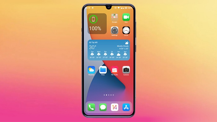 Điện thoại Android sử dụng giao diện iOS của Apple