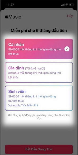 cách đăng ký Apple Music