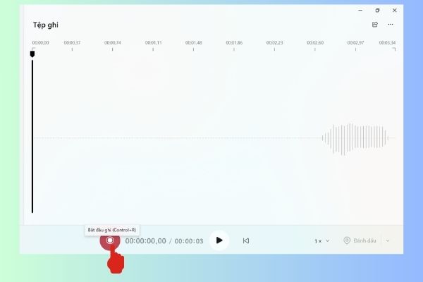 Nhấn nút chấm đỏ để bắt đầu ghi âm cuộc gọi
