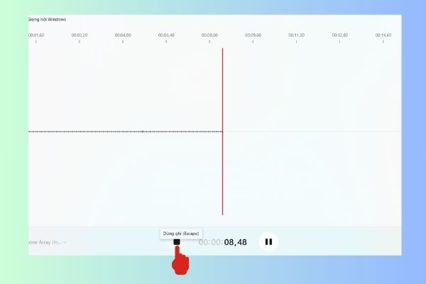 Nhấn nút vuông màu đen để dừng và lưu bản ghi