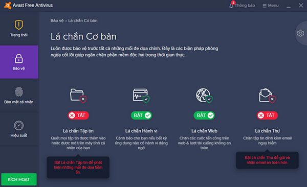 Cách tắt tạm thời phần mềm diệt virus Avast