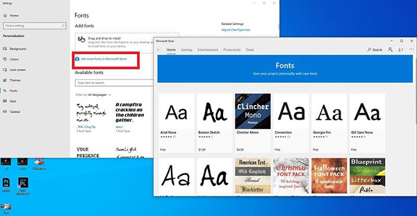 Thêm trực tiếp font chữ mới trên Microsoft Store