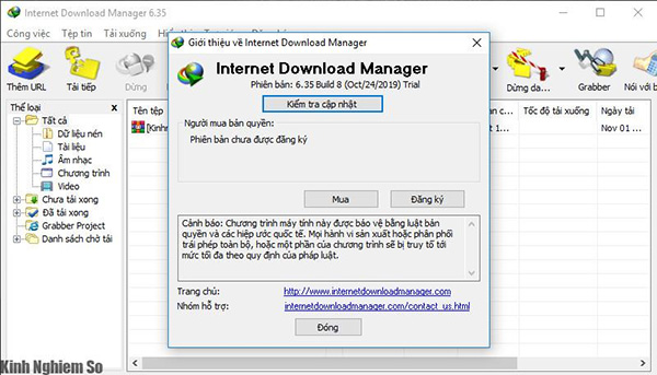 Cập nhật phiên bản phần mềm IDM mới nhất để khắc phục lõi