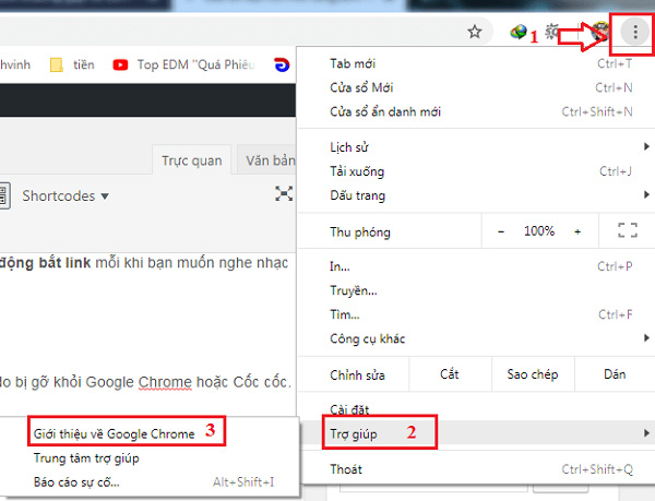 Cập nhật phiên bản trình duyệt web mới