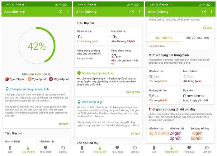 Kiểm tra sức khỏe pin điện thoại bằng AccuBattery