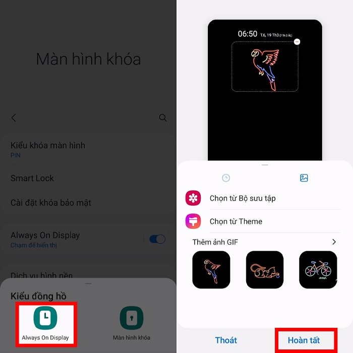 Thay đổi kiểu Always On Display
