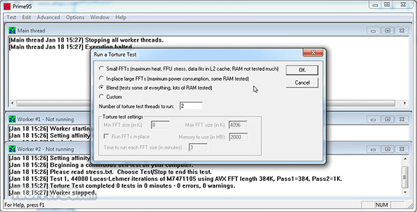 Phần mềm cho phép đẩy công suất hoạt động của CPU lên 100% để kiểm tra lỗi. 