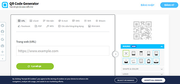 Phần mềm vi.qr-code-generator.com