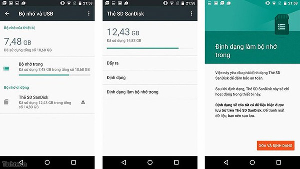 Cách tải game vào thẻ nhớ bằng cách thiết lập thẻ SD như bộ nhớ trong