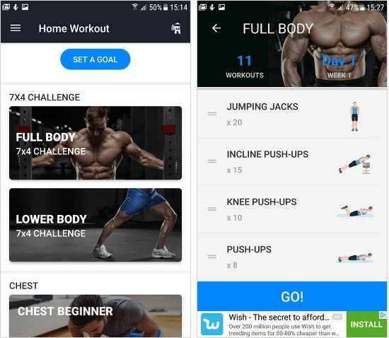 Home-workout cung cấp các bài tập không cần đến các thiết bị hỗ trợ