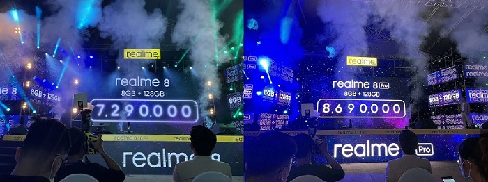 Giá bán của Realme 8 và Realme 8 Pro