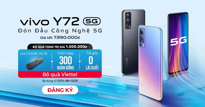 Vivo Y72 5G đã có giá bán chính thức cùng hotsale hấp dẫn, bộ quà tặng siêu giá trị