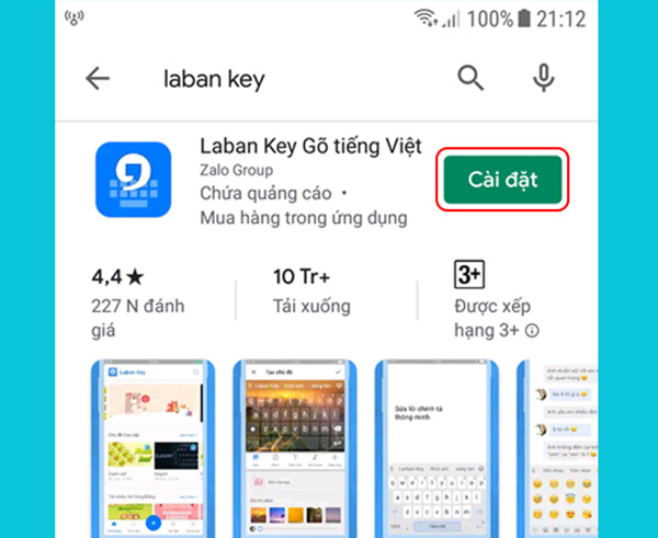 Tìm kiếm và cài đặt ứng dụng Laban Key