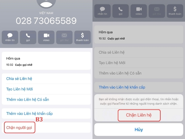 chặn số lạ trên iphone