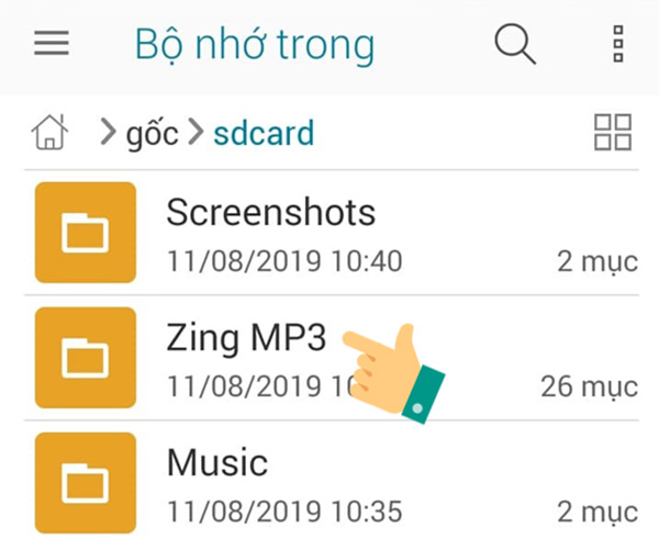 Chuyển nhạc từ ứng dụng Zing Mp3 sang thẻ nhớ SD trên Android