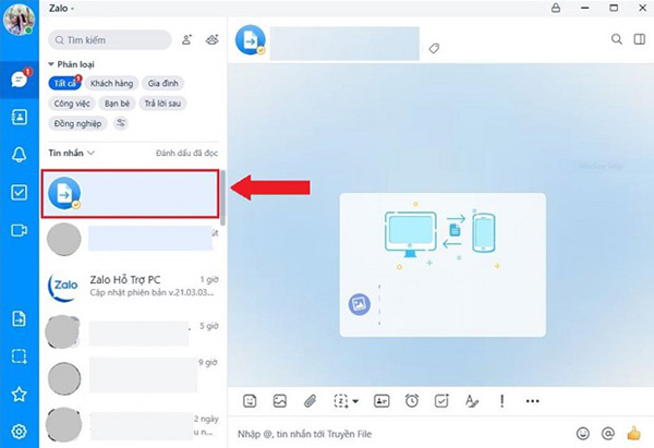 Chọn cuộc hội thoại bạn muốn gửi video đến.
