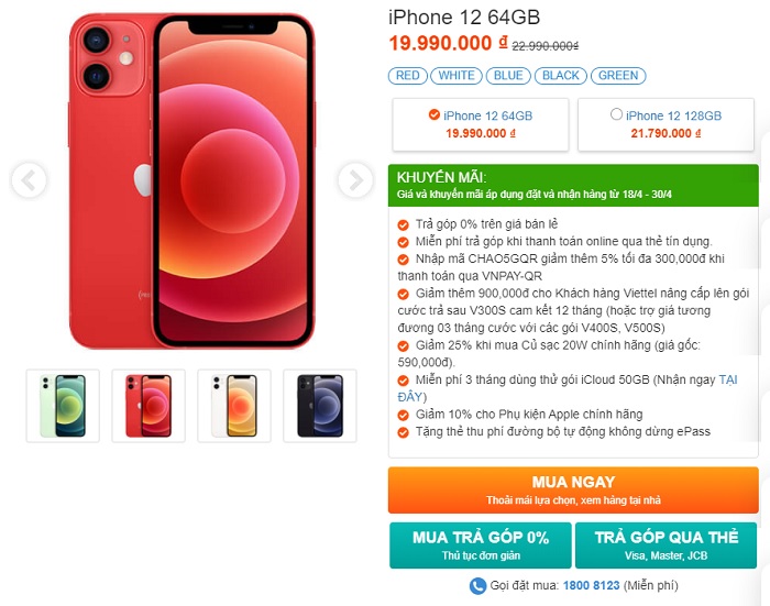 iPhone 12 chính hãng giá mới đi kèm nhiều ưu đãi hấp dẫn