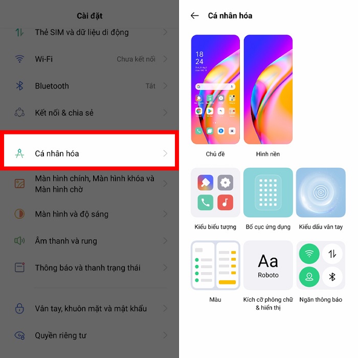 Cá nhân hóa điện thoại giúp biến OPPO A94 trở lên độc đáo hơn