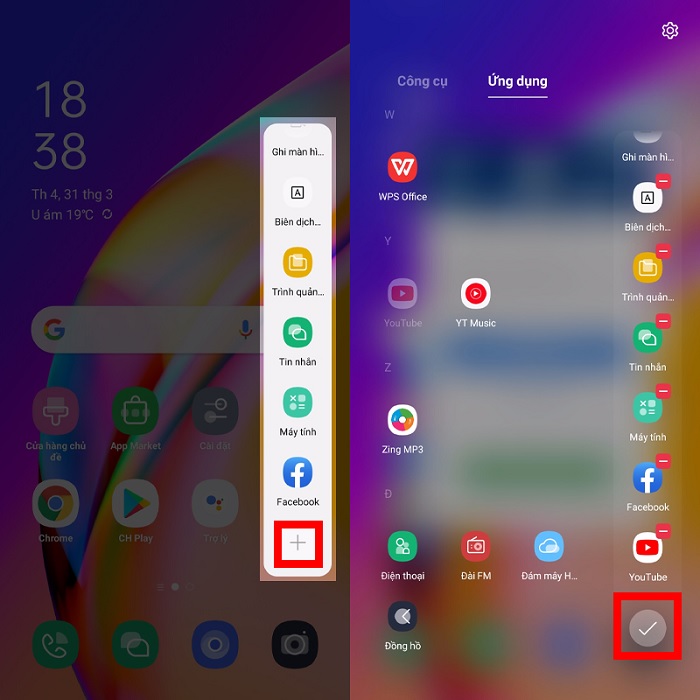 Thêm ứng dụng vào thanh thông minh