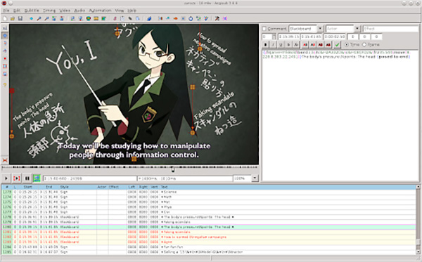 Aegisub cho phép chỉnh sửa video để tạo ra những phụ đề phim 