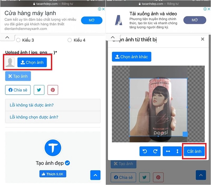 Cắt ảnh đại diện