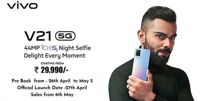 Giá bán Vivo V21 5G được tiết lộ