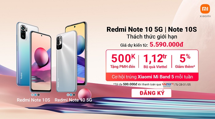 Đăng ký nhận thông tin chương trình “HOTSALE” Redmi Note 10 5G và Note 10S siêu hấp dẫn