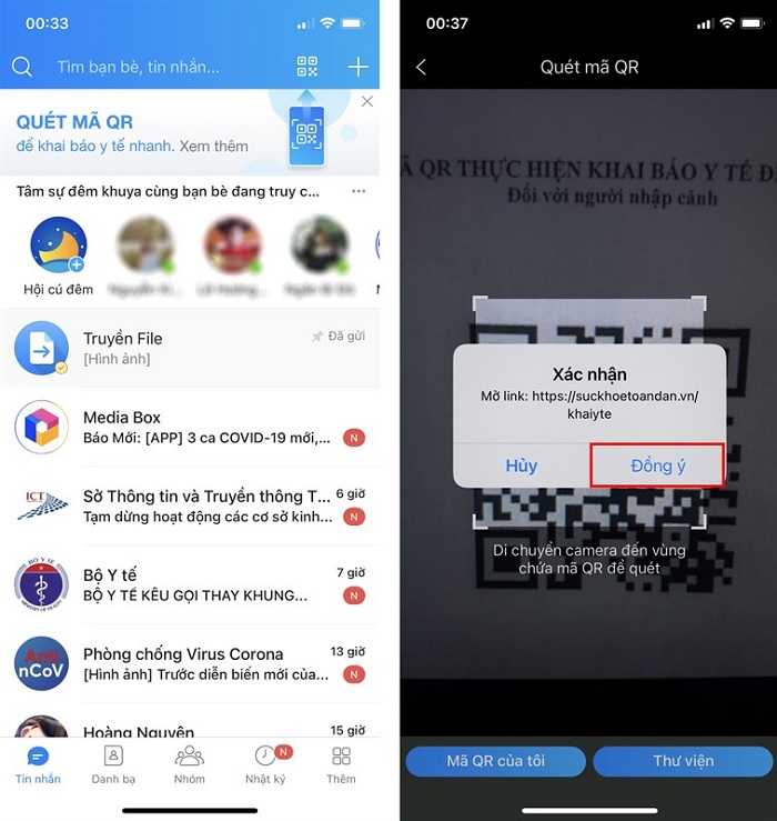 Cách khai báo y tế online tại nhà bằng Zalo
