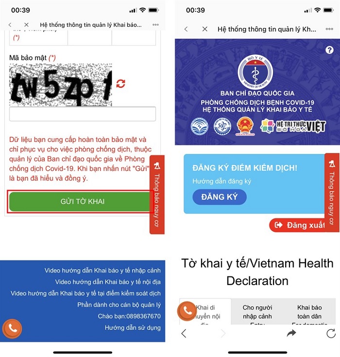 Gửi tờ khai để hoàn tất quá trình này