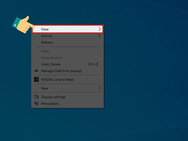 Phóng to, thu nhỏ icon trên màn hình máy tính bằng Menu content